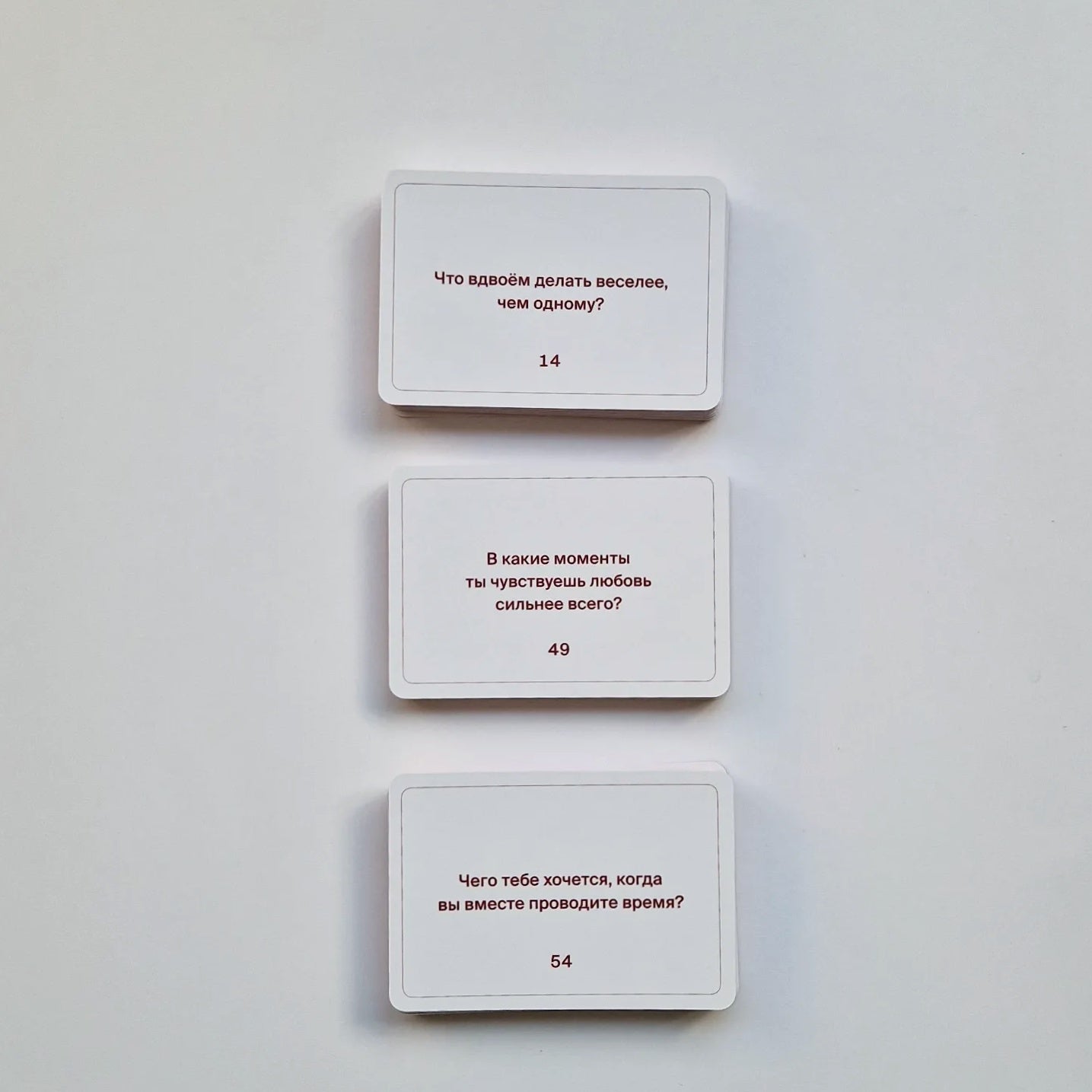 About love. Card game
