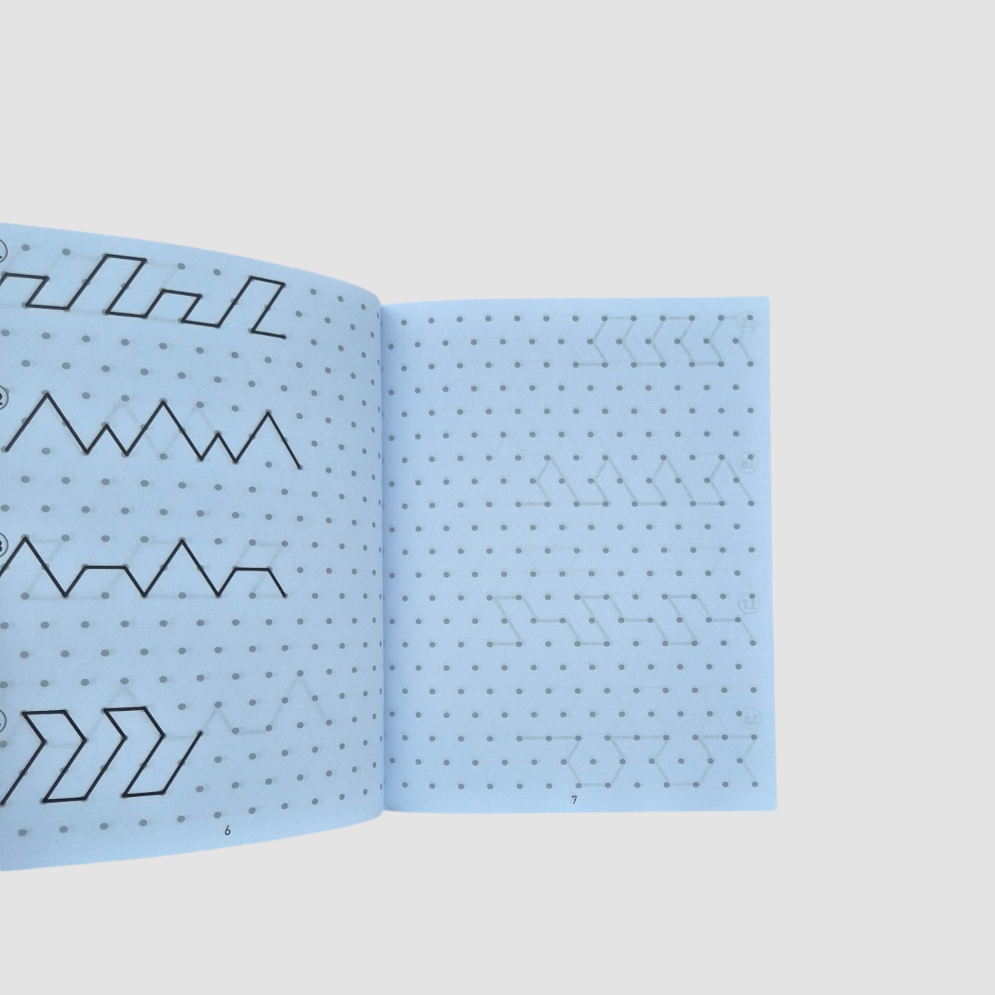 Continue the pattern. Triangle markings