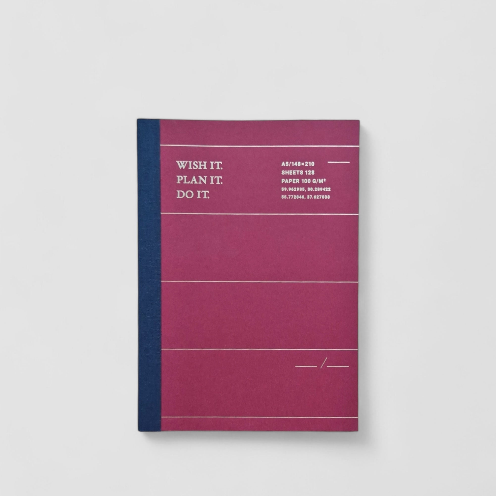 Dark red planner WISH IT. PLAN IT. DO IT.