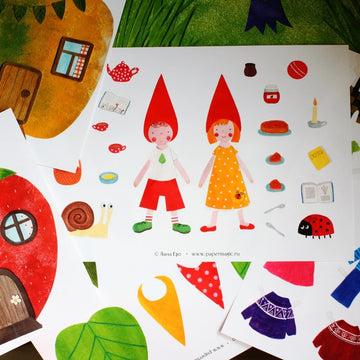 Paper play set Gnomes-babies