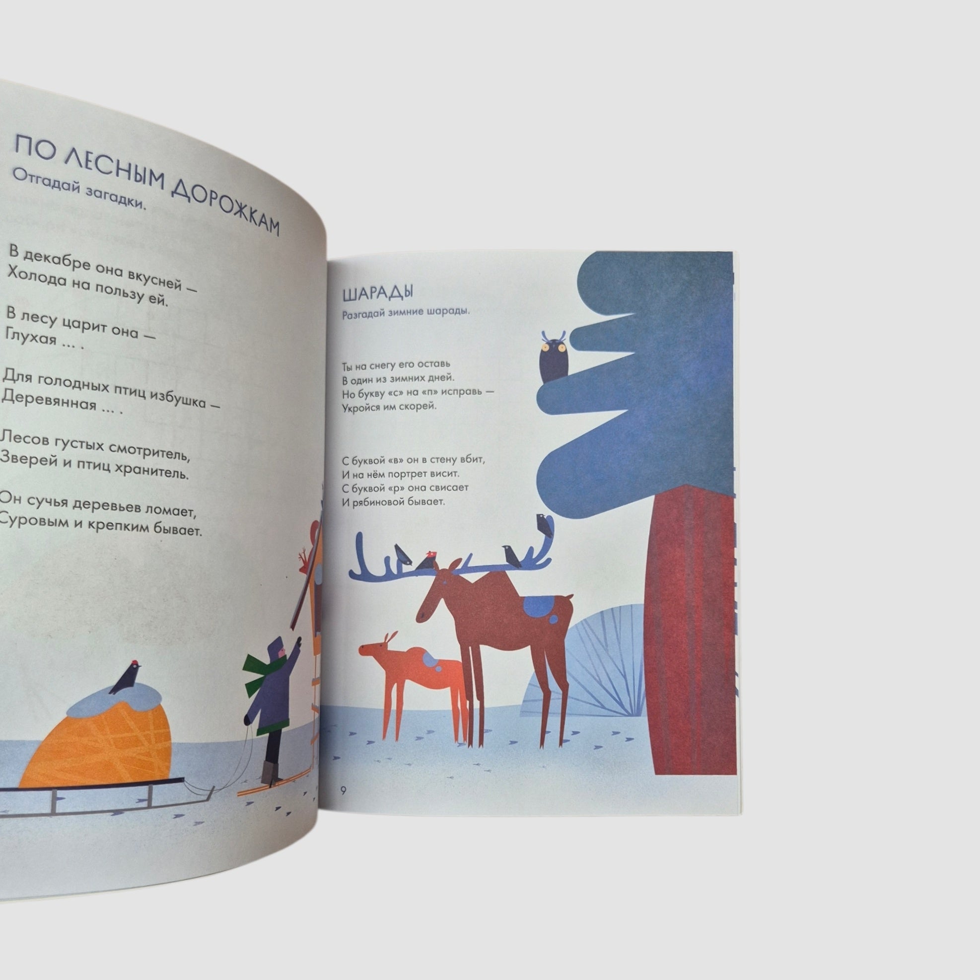 Зимний лес: веселые кроссворды, лабиринты и загадки о природе