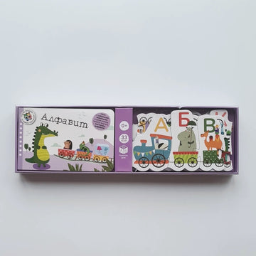 Alphabet. Train of knowledge (book and puzzle)
