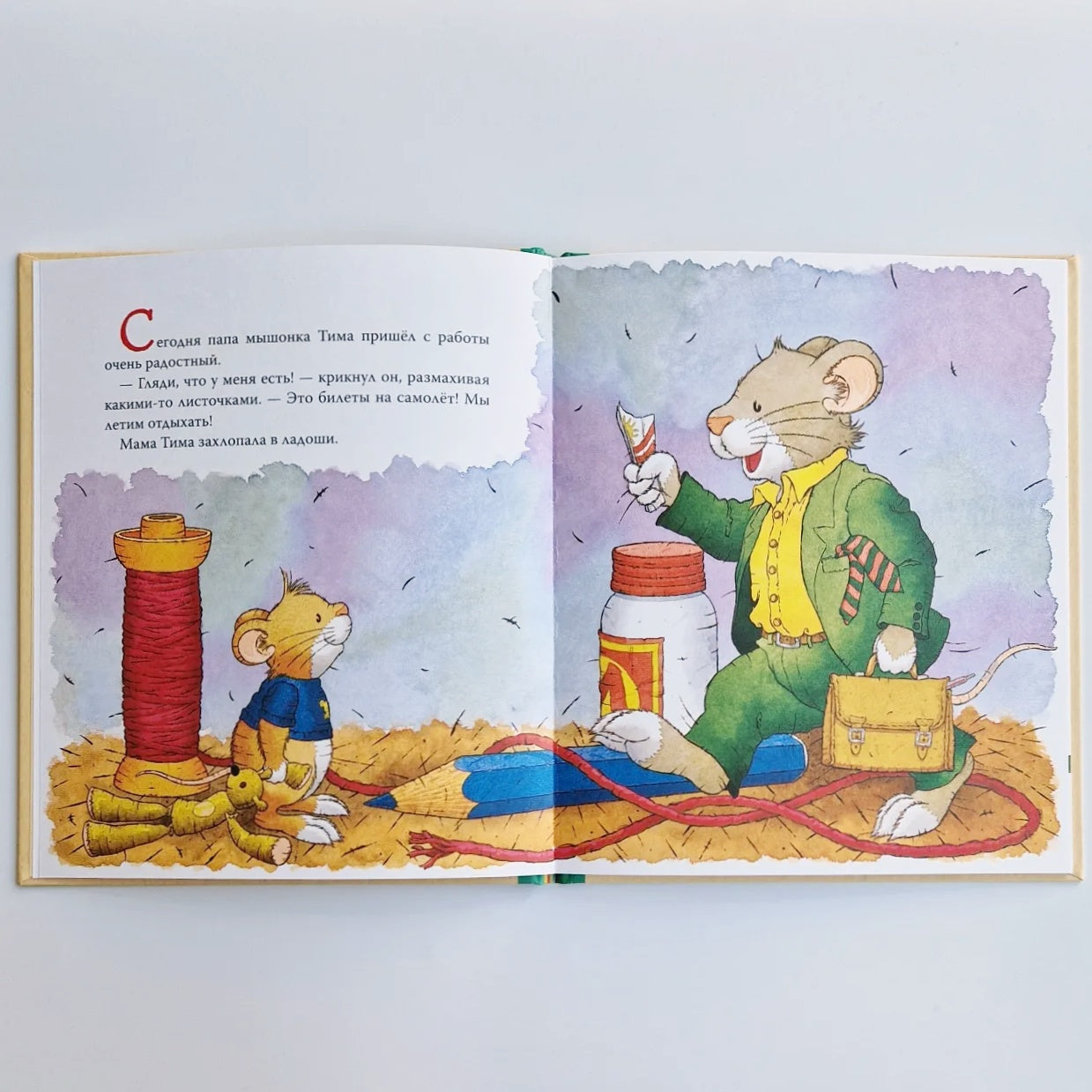 Tim the mouse goes to his grandmother