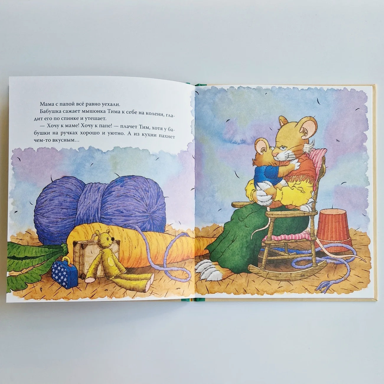 Tim the mouse goes to his grandmother