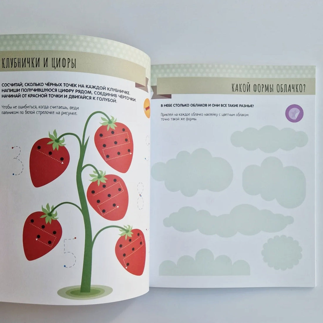 Montessori Method. Seasons. Activity with stickers. Development through play